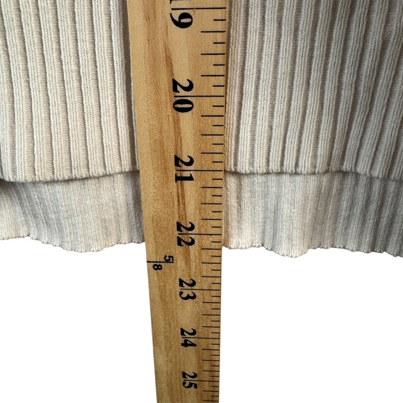 J.Crew Women's S Cream‎ Cotton Blend Sweater Button Sleeve Minimalist Coastal - Picture 7 of 7